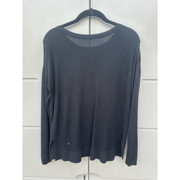 LULULEMON Women’s Well Being Black Cashmere Blend Perforated Back Sweater Sz 8 - Picture 11 of 14